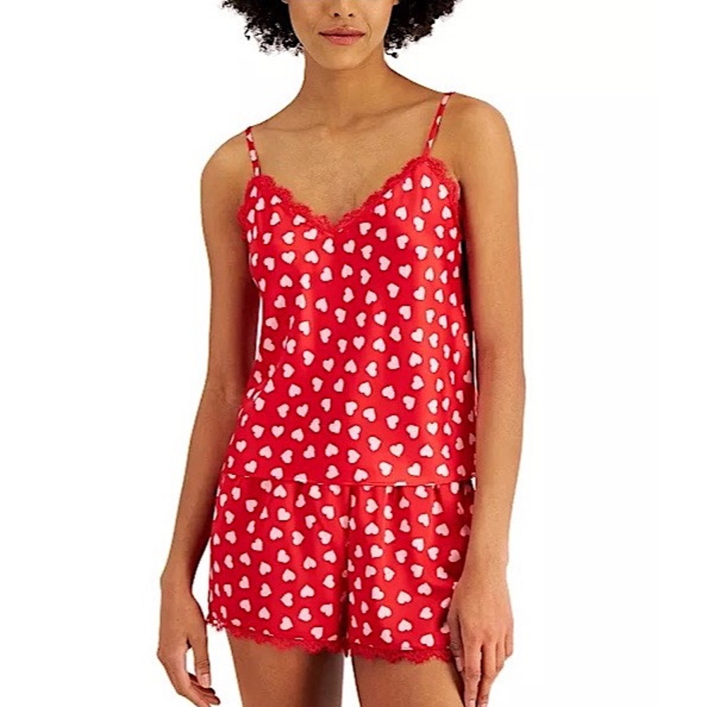 INC HEART CAMI & SHORT SLEEP SET